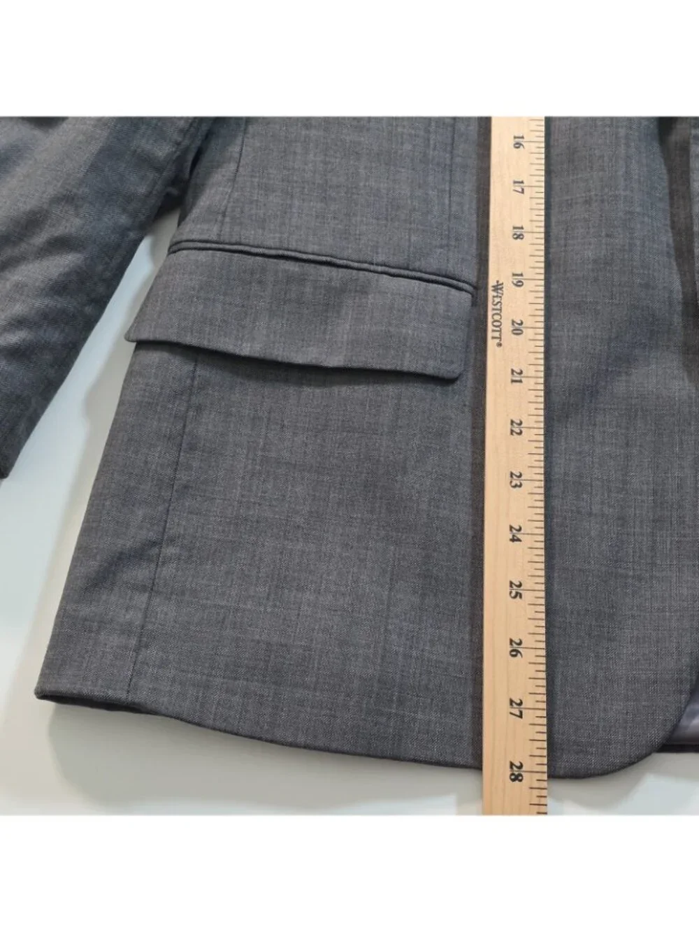 Ralph Lauren Blazer Men US 42S Gray Wool 2B 2V Lined SB Business Edgy Minimalist